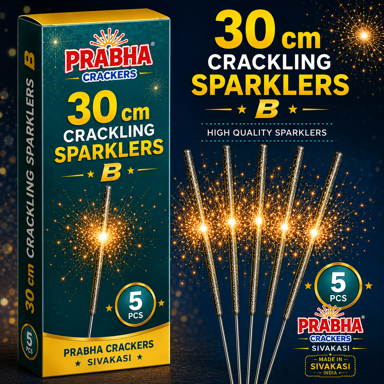 30cm Crackling Sparklers B (5Pcs)